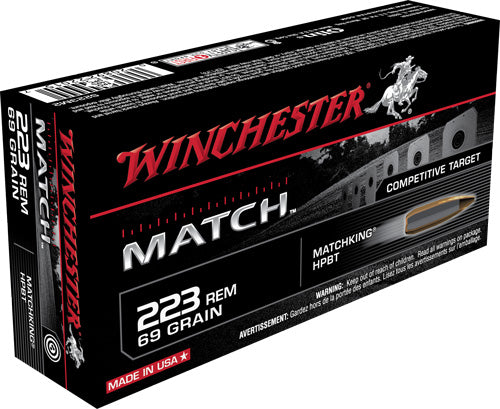 Winchester .223 Remington S223M2 Match Sierra MatchKing Boat Tail Hollow Point BTHP 69 Grain