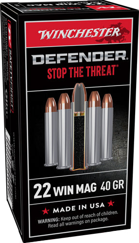 Winchester .22 WMR S22MPDX1 PDX1 Defender Jacketed Hollow Point JHP 45 Grain