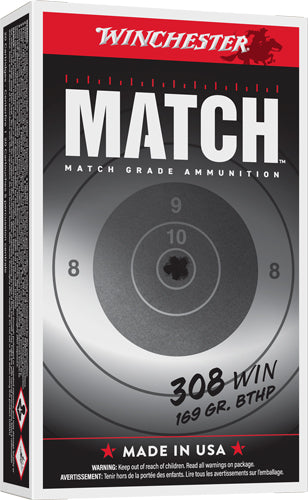 Winchester .308 Win / 7.62x51mm S308M2 Elite Marksman Sierra MatchKing Boat Tail Hollow Point BTHP 169 Grain