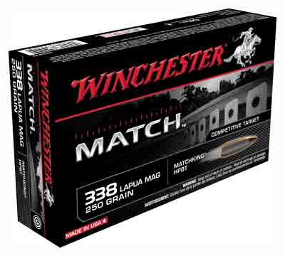Winchester .338 Lapua Magnum S338LM Match Sierra MatchKing Boat Tail Hollow Point BTHP 250 Grain