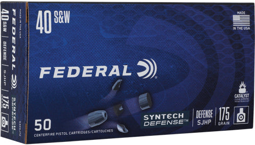 Federal Premium Personal Defense Pistol Ammo 40 S&W 175 gr. Syntech Defense SJHP 50 rd.