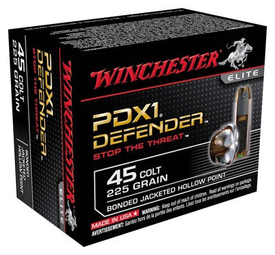 Winchester .45 Long Colt S45CPDB PDX1 Defender Elite Bonded Jacket Hollow Point 225 Grain