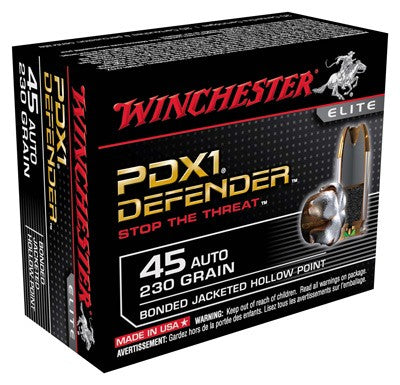 Winchester .45 ACP/Auto S45PDB PDX1 Defender Bonded Jacket Hollow Point 230 Grain