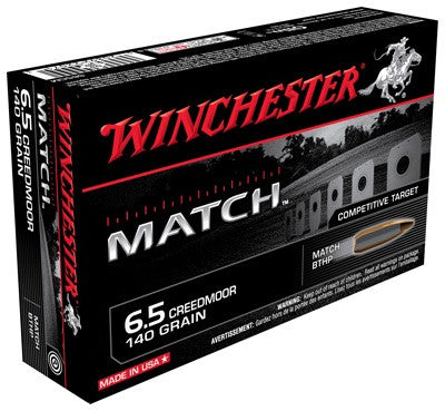 Winchester 6.5mm Creedmoor S65CM Match Sierra MatchKing Boat Tail Hollow Point BTHP 140 Grain