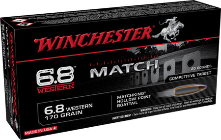Winchester 6.8 Western S68WM Match Sierra MatchKing Boat Tail Hollow Point BTHP 170 Grain