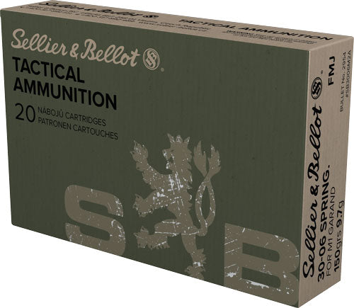 Sellier & Bellot (S&B) .30-06 Springfield SB3006M2 Tactical M1 Garand Full Metal Jacket FMJ 150 Grain