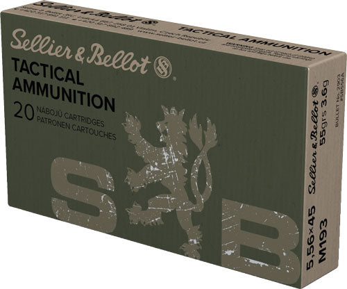 Sellier & Bellot (S&B) 5.56x45mm NATO SB556A Tactical Full Metal Jacket FMJ 55 Grain