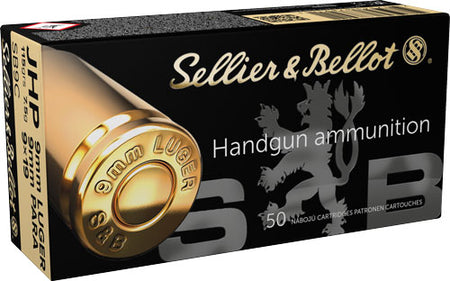 Sellier & Bellot (S&B) 9mm Luger/Parabellum SB9C 754908500062 Jacketed Hollow Point JHP 115 Grain