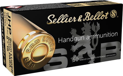 Sellier & Bellot (S&B) 9mm Luger/Parabellum SB9D 754908500864 Jacketed Hollow Point JHP 124 Grain