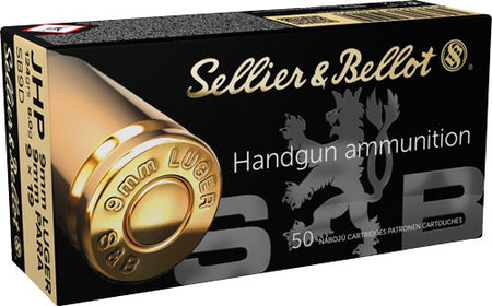 Sellier & Bellot (S&B) 9mm Luger/Parabellum SB9D 754908500864 Jacketed Hollow Point JHP 124 Grain