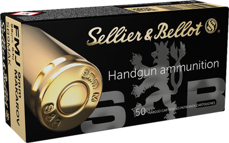 Sellier & Bellot (S&B) 9mm Makarov SB9MAK Full Metal Jacket FMJ 95 Grain