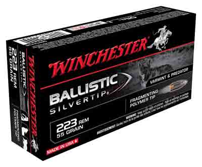 Winchester .223 Remington SBST223B Ballistic Silvertip Fragmenting Polymer Tip 55 Grain