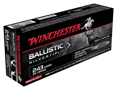 Winchester .243 WSSM SBST243SSA Ballistic Silvertip Polymer Tip PT 95 Grain