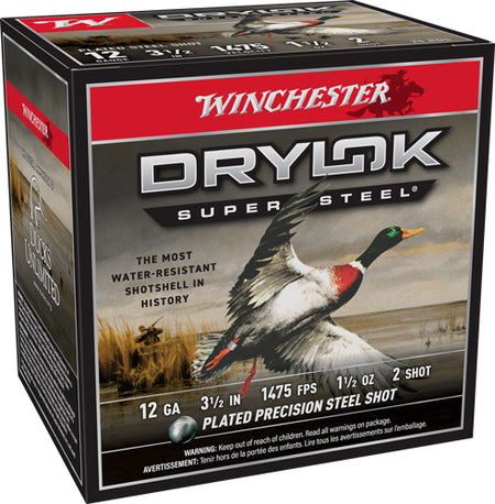 Winchester 12 Gauge SSH12LH2 Drylok Super Steel High Velocity 3.5" 1-1/2oz 2 Shot