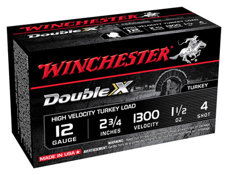 Winchester 12 Gauge STH124 Double X High Velocity Turkey 2.75" 1-1/2oz 4 Shot