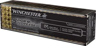 Winchester .22 Long Rifle SUP22LR Super Suppressed Black Copper Plated Round Nose 45 Grain