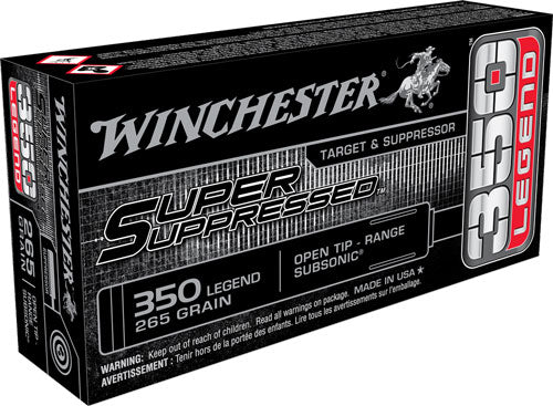 Winchester .350 Legend SUP350 Super Suppressed Open Tip Range 255 Grain