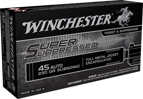 Winchester .45 ACP/Auto SUP45 Super Suppressed Encapsulated Full Metal Jacket 230 Grain