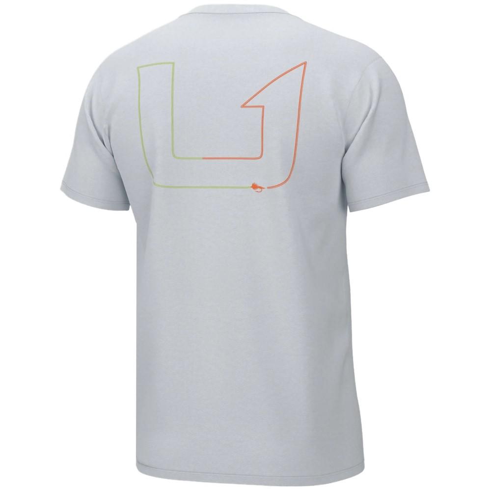 Huk Fly Line Short Sleeve Tee Shirt White Size Medium