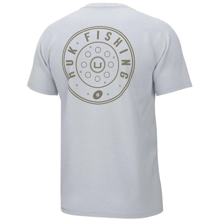 Huk Reel On Short Sleeve Fishing Shirt White S