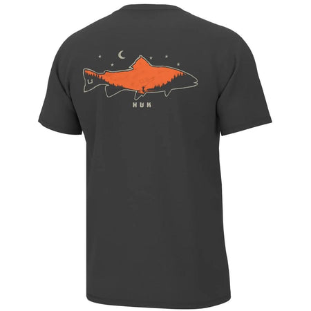 Huk Moon Trout Short Sleeve Performance Tee Volcanic Ash Size S