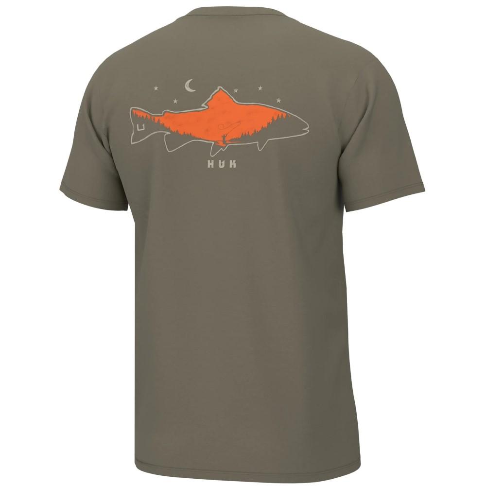 Huk Moon Trout Short Sleeve Performance Tee Overland Trek Size S