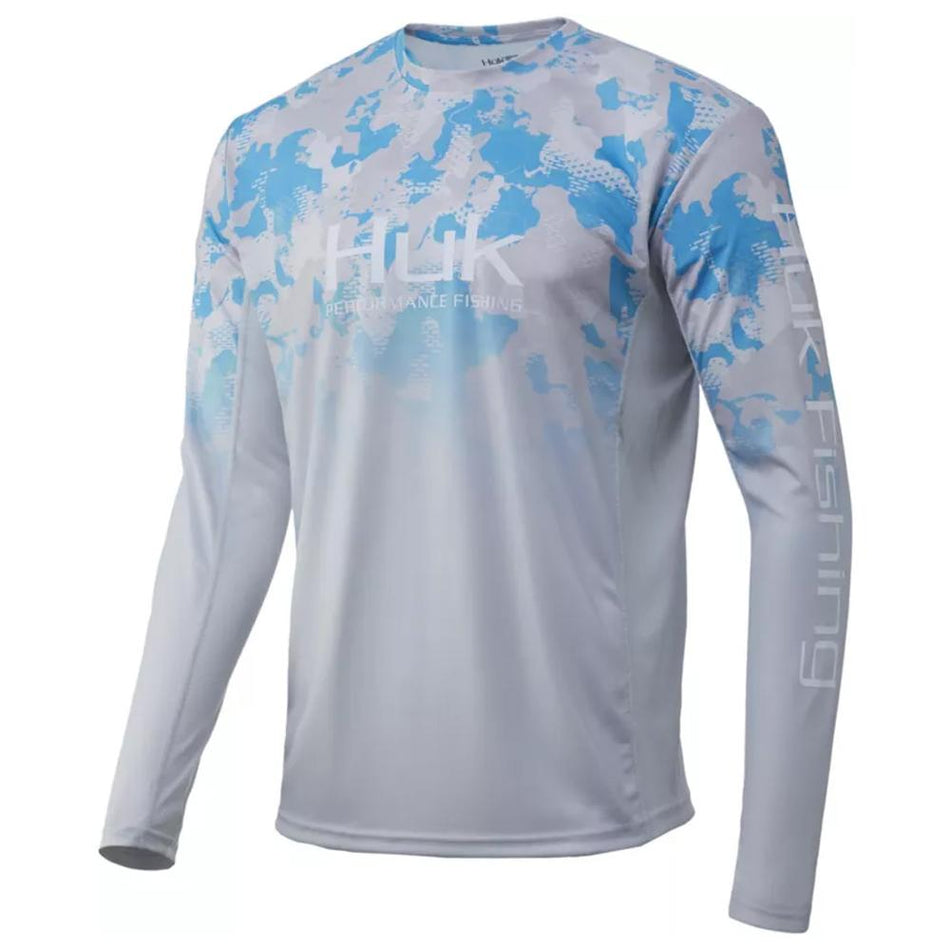 Huk Icon X KC Refraction Camo Fade Inshore Fishing Shirt Size S