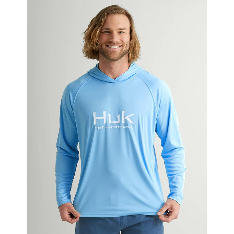 Huk Pursuit Vented Hoodie Long Sleeve Shirt Marolina Blue Size 2XL