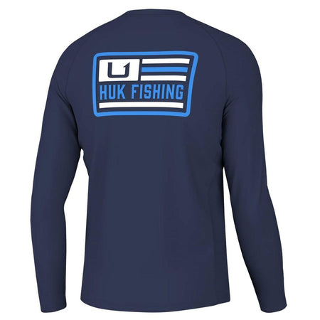 Huk Farm Pursuit UPF 50 Long Sleeve Shirt Naval Academy Size S