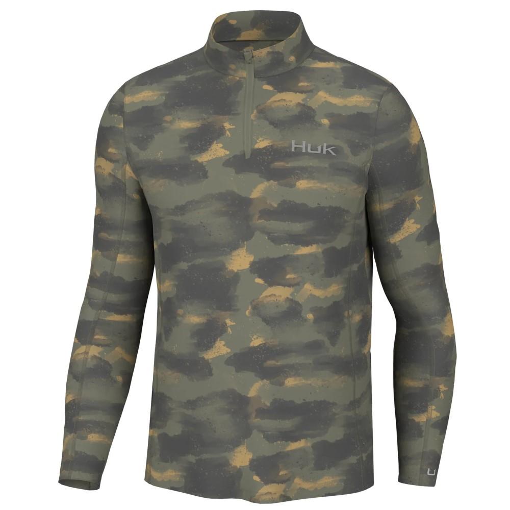 Huk Camden Coldfront Quarter Zip LS Shirt Camden Moss M