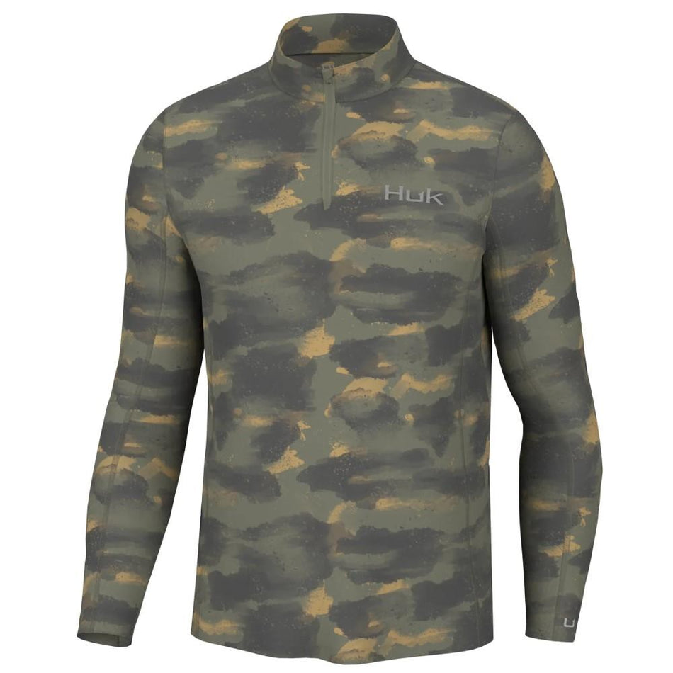 Huk Camden Coldfront Quarter Zip LS Shirt Camden Moss M