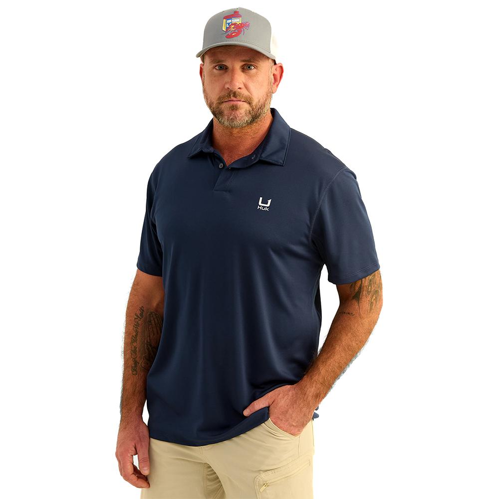 Huk Icon Polo Performance Short Sleeve Shirt Naval Academy XL