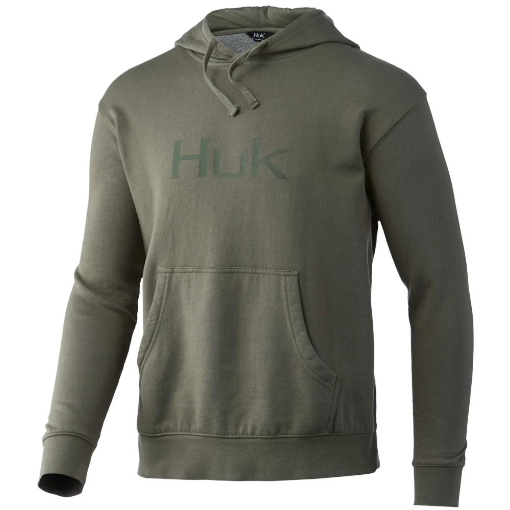 Huk Logo Cotton Blend Hooded Sweatshirt Moss S