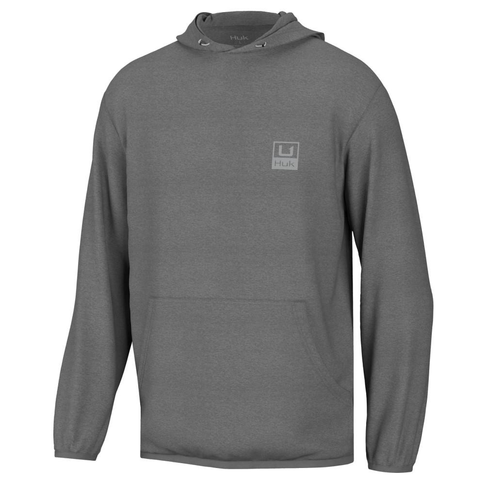 Huk Performance Fleece Hoodie Volcanic Ash Heather Size M