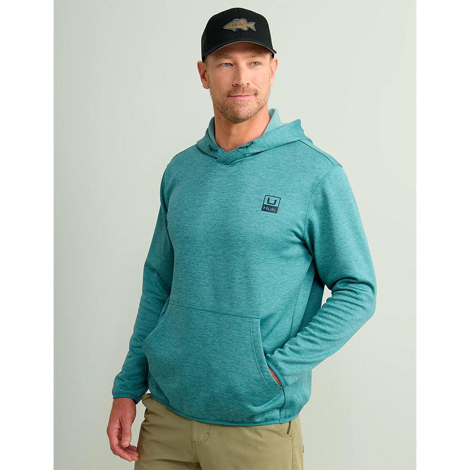 Huk Huk'd Up Fleece Performance Hoodie XL Storm Blue Heather