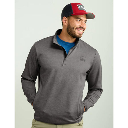 Huk Cold Front+ 1/4 Zip Performance Long Sleeve Volcanic Ash Heather XL