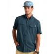 Huk Tide Point Short Sleeve Button Down Shirt Sea Storm XL