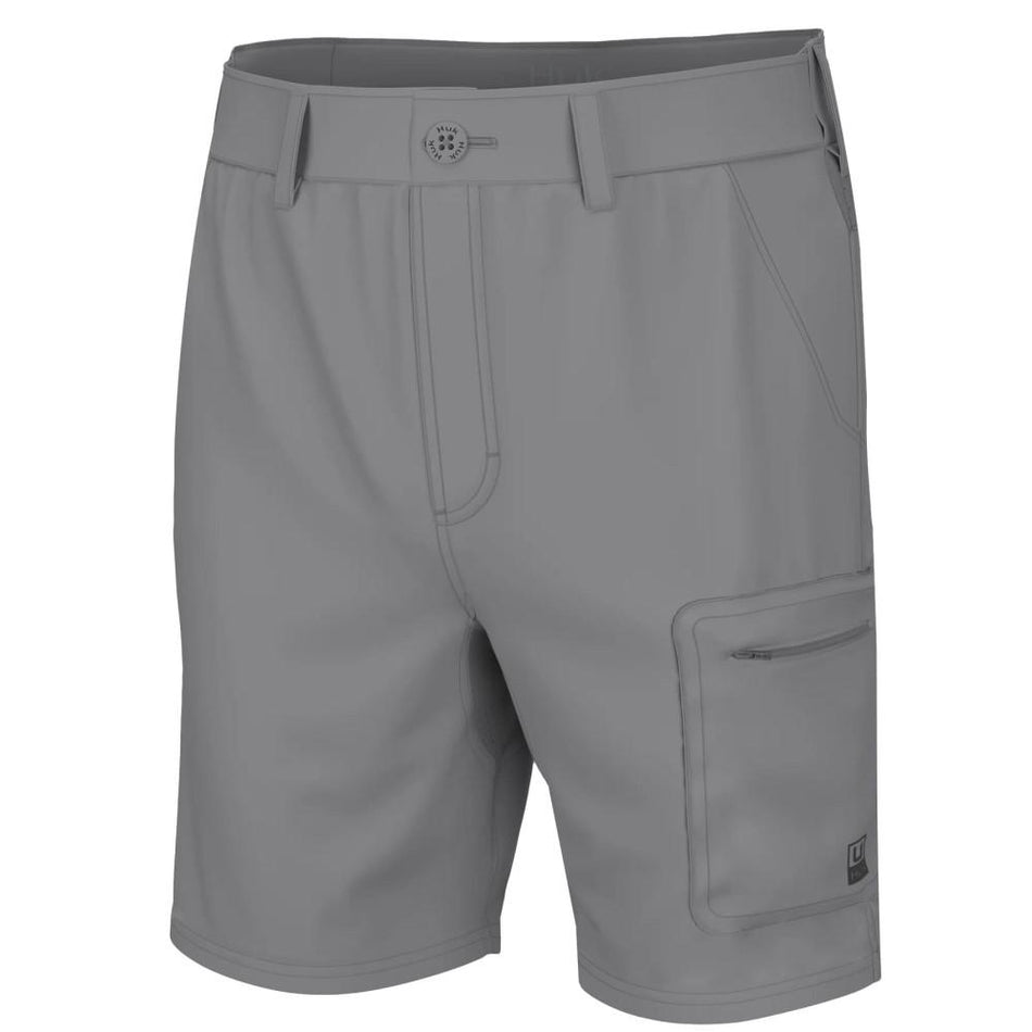 Huk Next Level 7" Performance Fishing Shorts Overcast Grey Size S