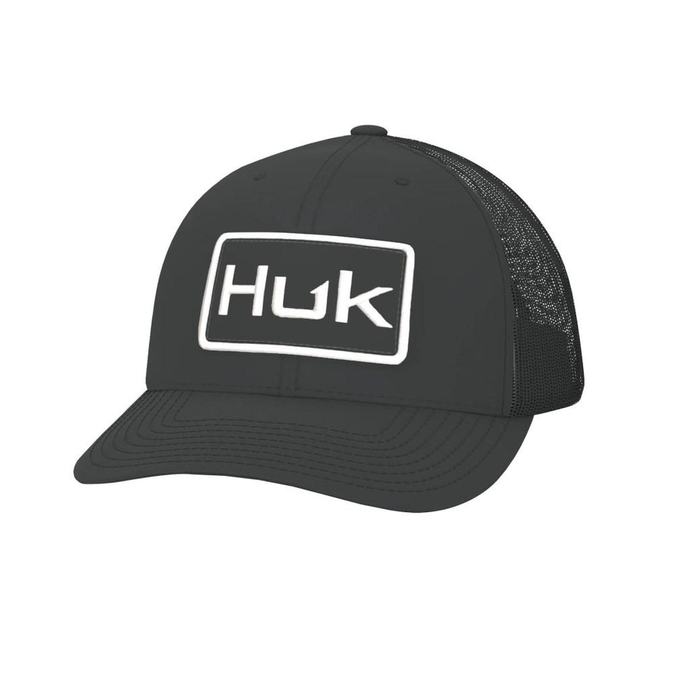 Huk 3D Embroidery Logo Trucker Hat in Black