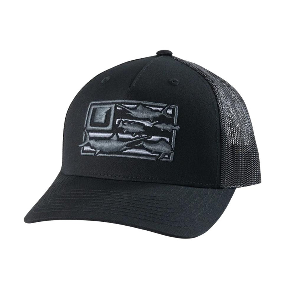 Huk Trophy Flag Mid-Profile Trucker Hat Black