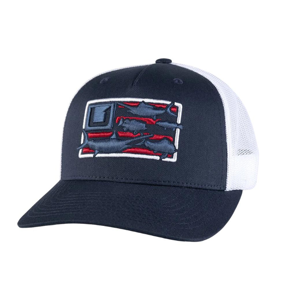 Huk Trophy Flag Mid-Profile Trucker Hat Naval Academy
