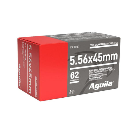 Aguila 5.56x45mm NATO Rifle Ammo Target & Range Full Metal Jacket Boat Tail FMJ 62 grain 