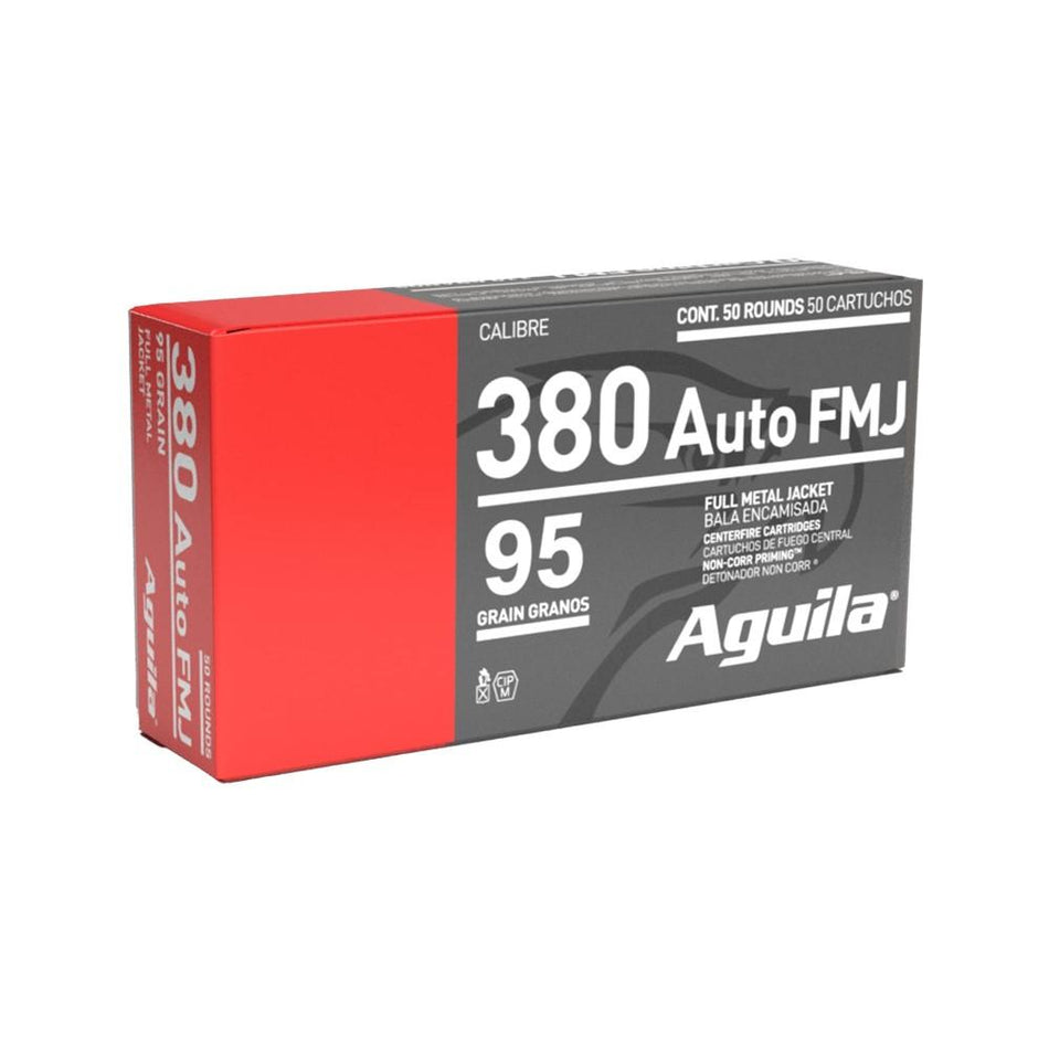 Aguila .380 ACP/Auto Handgun Ammo Target & Range Full Metal Jacket FMJ 95 grain 