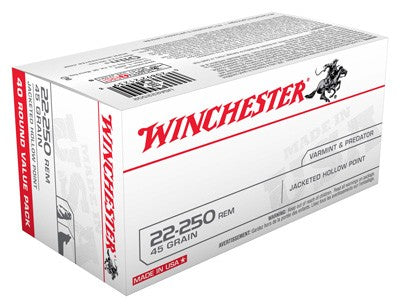 Winchester .22-250 Remington USA222502 USA Jacketed Hollow Point JHP 45 Grain