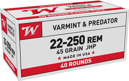 Winchester .22-250 Remington USA222502 USA Jacketed Hollow Point JHP 45 Grain