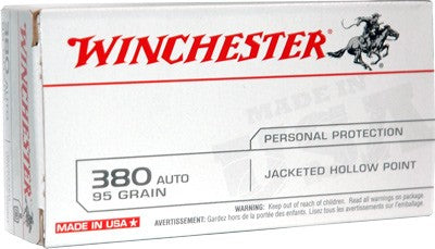 Winchester .380 ACP/Auto USA380JHP USA Jacketed Hollow Point JHP 95 Grain