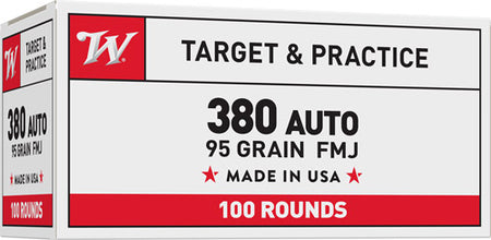 Winchester .380 ACP/Auto USA380VP USA Full Metal Jacket Flat Nose FMJFN 95 Grain