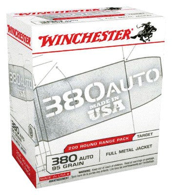 Winchester .380 ACP/Auto USA380W USA Full Metal Jacket FMJ 95 Grain