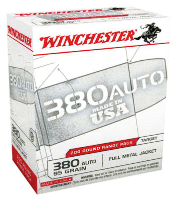 Winchester .380 ACP/Auto USA380W USA Full Metal Jacket FMJ 95 Grain
