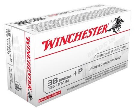 Winchester .38 Special USA38JHP USA +P Jacketed Hollow Point JHP 125 Grain
